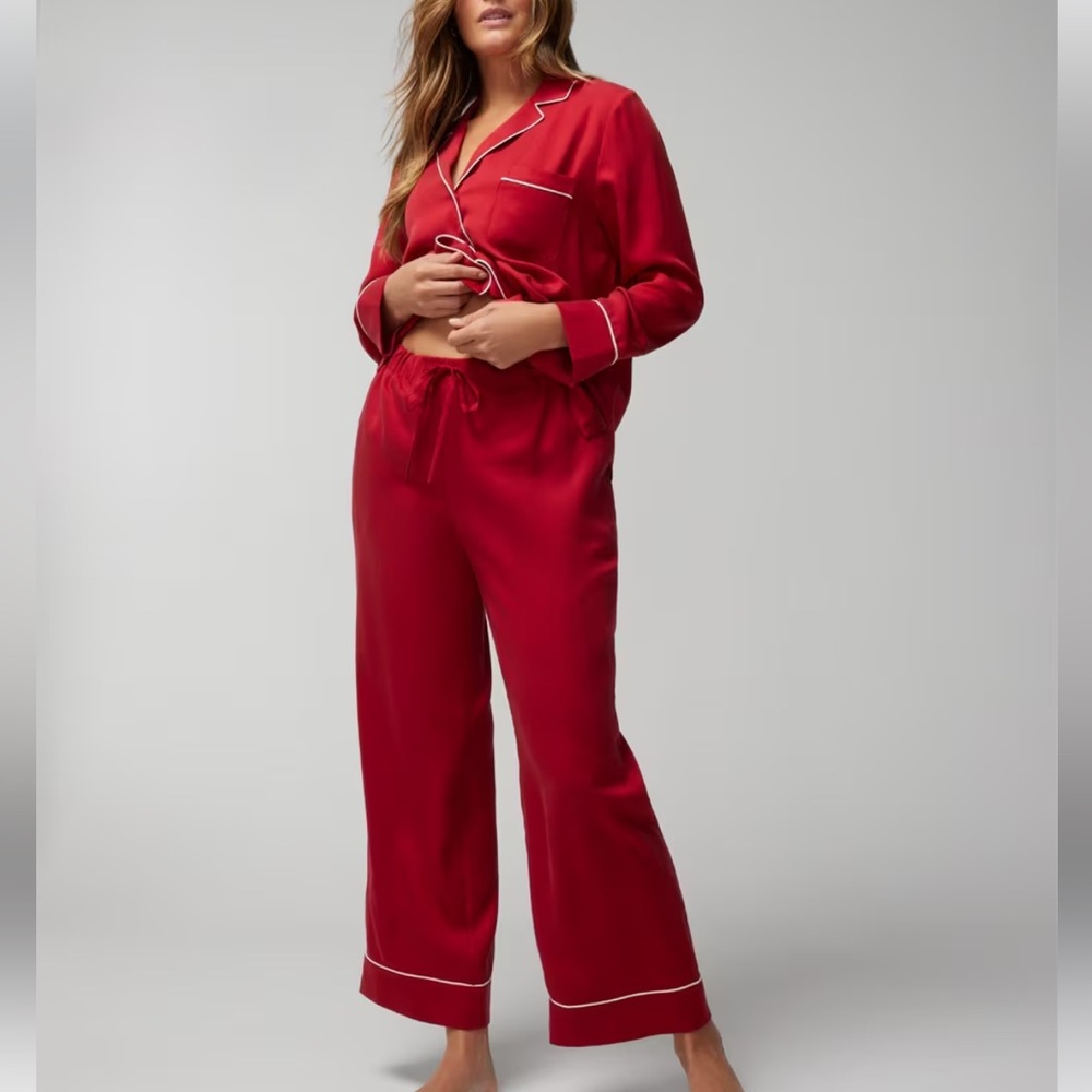 SOMA WOVEN Long-Sleeve Notch Top & Pants Set